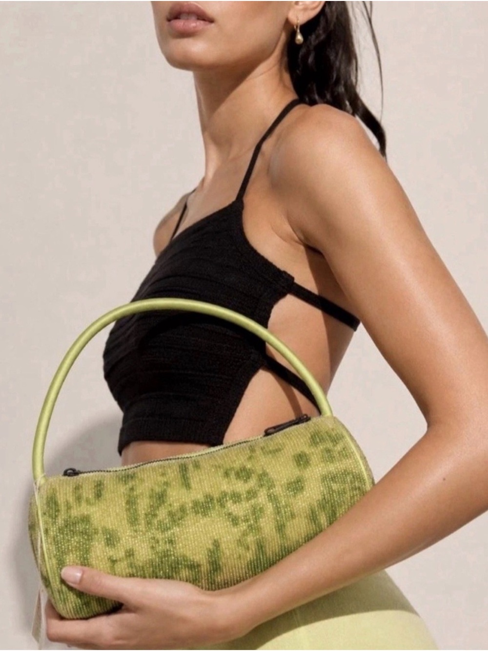 Free People Bailey Beaded Barrel Bag